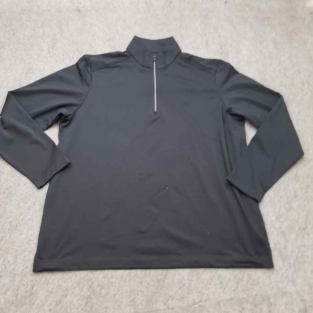 Greg Norman Sweater Mens Extra Large Black Outdoors Lightweight Golf Zip Adult